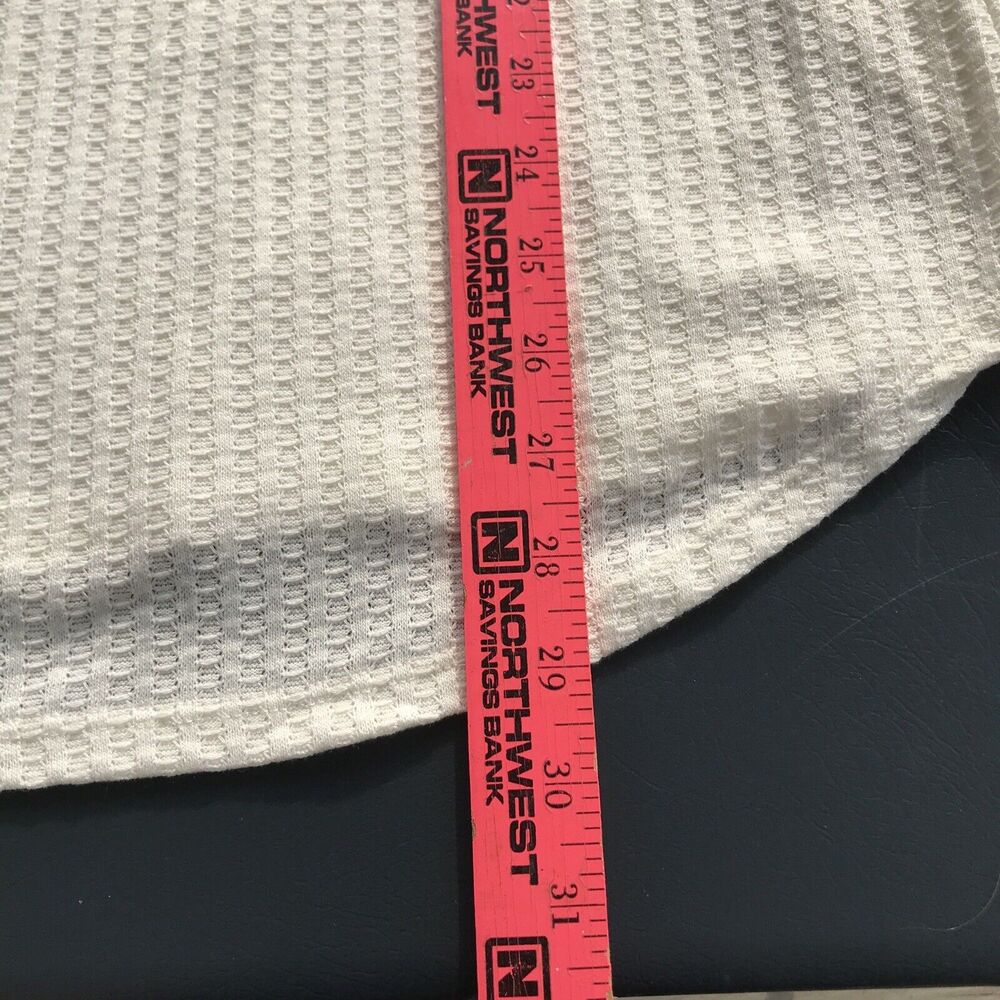 Chaser size XXL cream v neck waffle thermal wide cuff tunic top - Picture 8 of 9